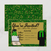 Graduation Gown et Stole Green Invitations (Devant / Derrière)