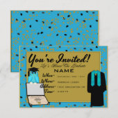 Graduation Gown et Stole Light Blue Invitations (Devant / Derrière)