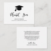 Graduation Hat Chic Modern Script Thank You Note Notitiekaartje (Voorkant / Achterkant)