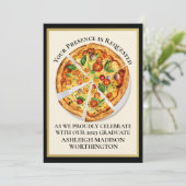 Graduation / Invitation de la fête de pizza (Debout devant)