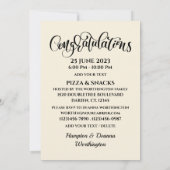 Graduation / Invitation de la fête de pizza (Dos)
