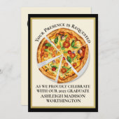 Graduation / Invitation de la fête de pizza (Devant / Derrière)