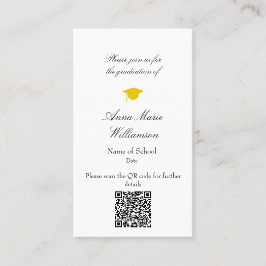 Graduation Invitation Enclosure Card (Devant)