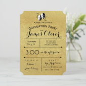 Graduation Invitation Théâtre majeur Or et Noir (Debout devant)