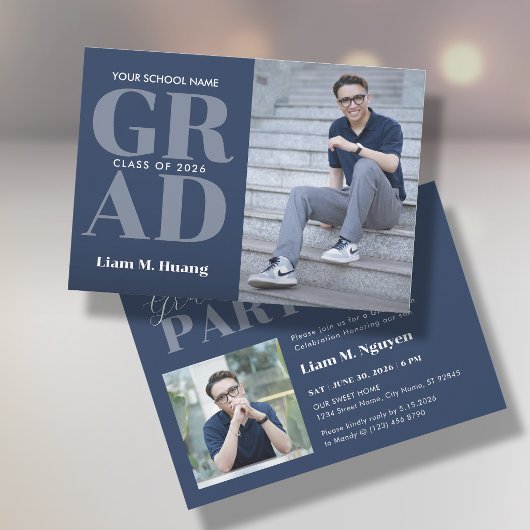 Graduation invitation with 2 Photos