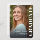 Graduation invitation with photo portrait (Devant)