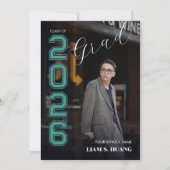 Graduation invitation with photo portrait (Devant)