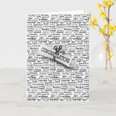 Graduation Judicial Text Word Cloud on White Kaart (Gele Bloem)