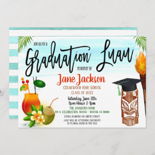 Graduation Luau Célébration Invitation