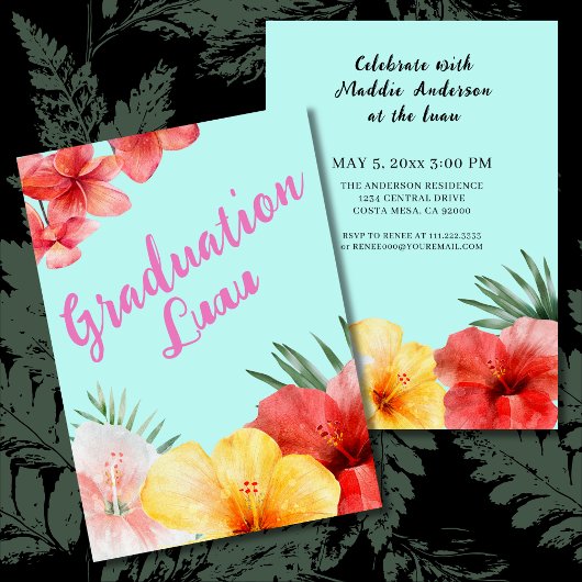 Graduation Luau Party Invitation