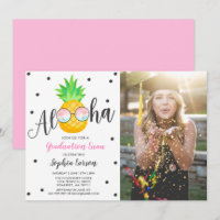 Graduation Luau Party Invitation Ananas Grad