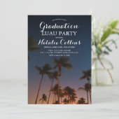 Graduation Luau Tropical Palm Tree Invitation (Debout devant)