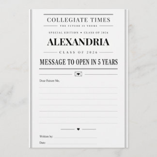 Graduation Message to Open in 5 Years Advice Card Advieskaart
