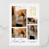 Graduation minimaliste Année Foil Invitation (Recto)