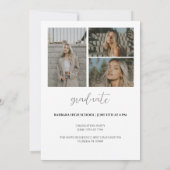 Graduation minimaliste Faire-part Moderne (Dos)