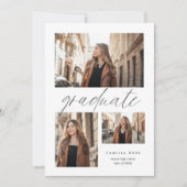 Graduation minimaliste moderne 3 Invitation photo (Devant)