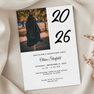 Graduation Modern Elegant Custom Photo celebration Kaart