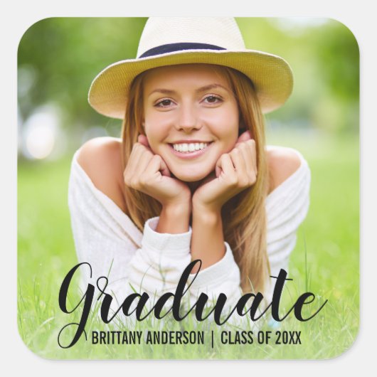 Graduation Modern Photo Nom Sticker (Devant)