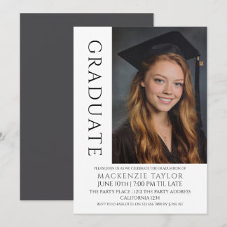Graduation Modern Photo Template Personalized Kaart