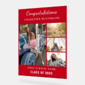 Graduation moderne 2025 Photo Collage Rouge (Angle)