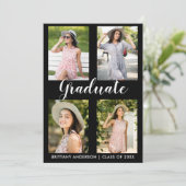 Graduation moderne 4 Carte Faire-part photo (Debout devant)