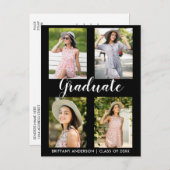Graduation Moderne 4 Invitation Photo Party (Devant / Derrière)