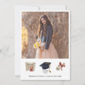 Graduation moderne Deux Cartes de remerciements ph (Devant)