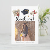 Graduation moderne Deux Cartes de remerciements ph (Debout devant)