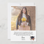 Graduation moderne Deux Cartes de remerciements ph (Dos)