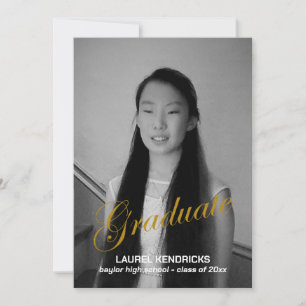 Graduation moderne Deux photos - Faire-part