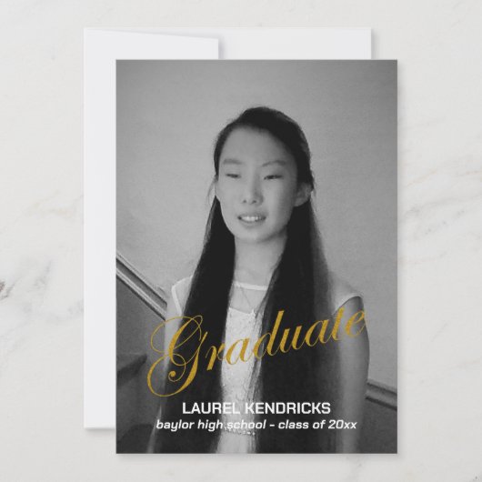 Graduation moderne Deux photos - Faire-part (Devant)