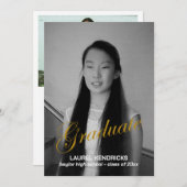 Graduation moderne Deux photos - Faire-part (Devant / Derrière)