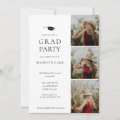 Graduation moderne fête 4 Invitation photo (Devant)