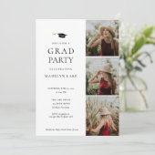 Graduation moderne fête 4 Invitation photo (Debout devant)
