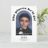 Graduation Moderne Les Lieux Photo Faire-part (Debout devant)