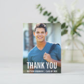 Graduation Moderne Merci photo carte postale BWB (Debout devant)