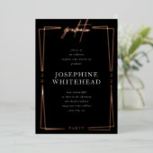 Graduation Moderne Parti Black Foil Invitation (Debout devant)