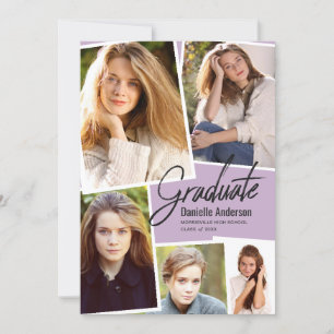 Graduation Moderne Photo Collage Faire-part de fêt