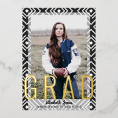 Graduation moderne Photo Foil Invitation (Recto)