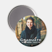 Graduation Moderne Photo Magnet Round (Recto/Verso)
