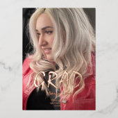 Graduation moderne Photo Pressé Invitation à huile (Recto)