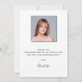 Graduation moderne photo rose or carte de remercie (Dos)