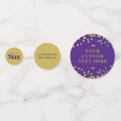 Graduation moderne Purple Gold Confetti Année de c (Derrière)