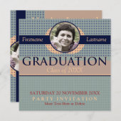 Graduation moderne rétro avec invitation photo (Devant / Derrière)