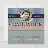 Graduation moderne rétro avec invitation photo (Devant)