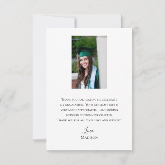 Graduation Moderne Script 2 Carte de remerciements (Dos)