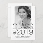 Graduation Moderne Stacked Texte Photo Invitation (Devant / Derrière)