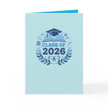 Graduation Motif Class of 2026 BlueTheme Blank