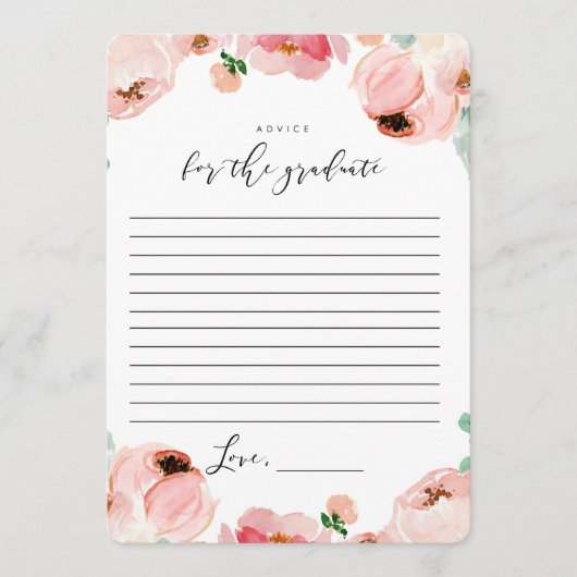 Graduation Mots de sagesse Conseils Cartes (Devant)