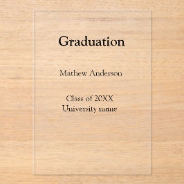 Graduation name class of 20XX university name simp Acryl Uitnodigingen